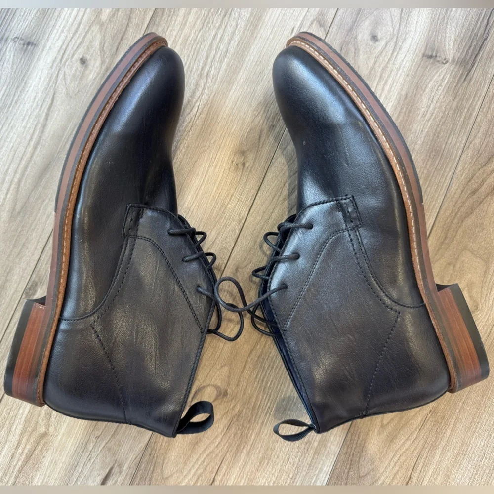 Steve Madden Chevy Chukka Boots shoes Men’s Size 7 Black brown lace up NWOT